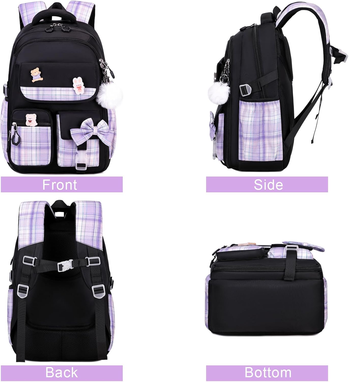 ACESAK Girls Backpack - 3PCS Backpack for Girls Cute School Backpacks for Girls Kindergarten