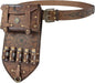 HiiFeuer 3PCs Medieval Alchemy Faux Leather Belt Bag Set with 5 Cork Potion Vials, Fantasy Embossed Wizard Halloween Belt(Brown A)