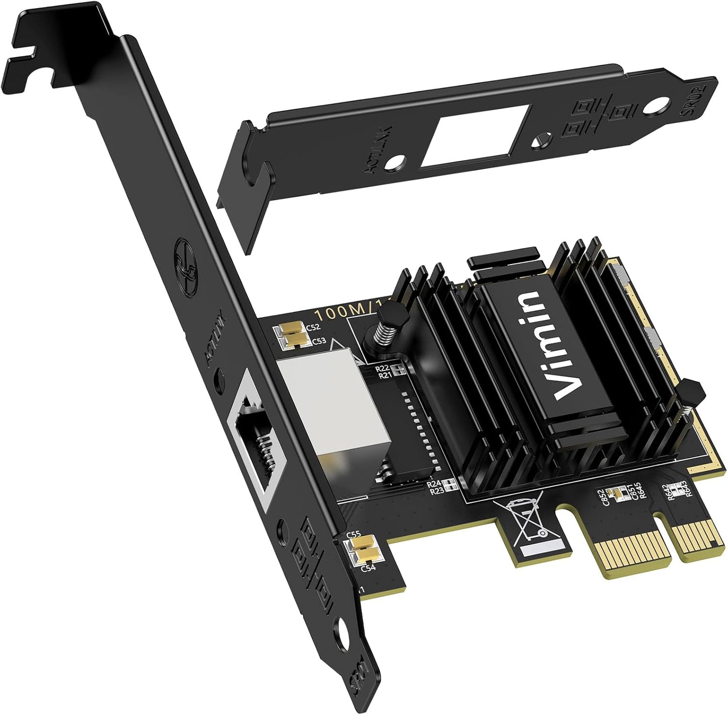 10G PCI-E Network Card with 10Gbps Dual RJ45 Ports, Intel X540-T2 Conrtoller, VIMIN 10Gb Ethernet Adapter Card Compatible with PCI Express X8, X16, Support Windows/Windows Server/Linux/VMware