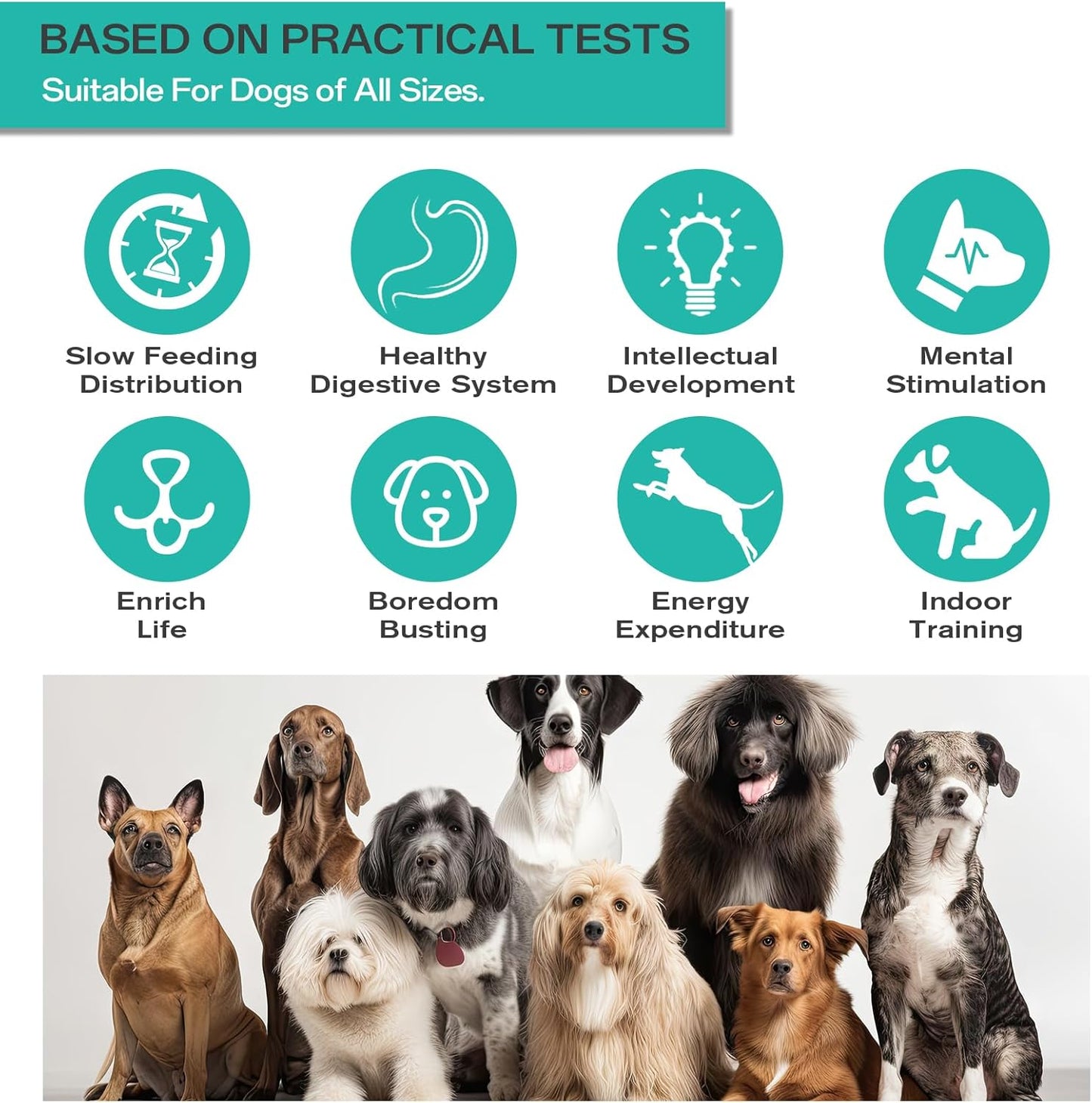 Dog Puzzle Toy Treat Dispenser – Adjustable Interactive Slow Feeder Ball for Dogs & Puppies, Mental Stimulation & IQ Training Enrichment Toy for Boredom, Blue (S Size) - PuriLite