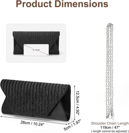 DTGN Evening Bags Clutch Purses for Women Formal, Purse Handbag Crossbody Bag Rhinestone Shoulder Bag for Wedding Party