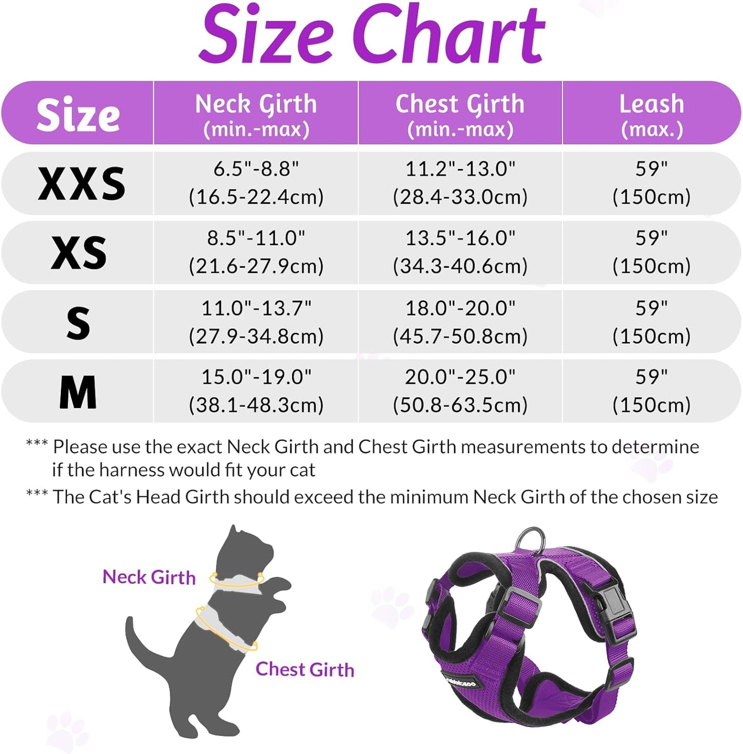 rabbitgoo Cat Harness and Leash for Walking, Escape Proof Soft Adjustable Vest Harnesses for Small Medium Cats, Easy Control Breathable Reflective Strips Jacket, XS, Black
