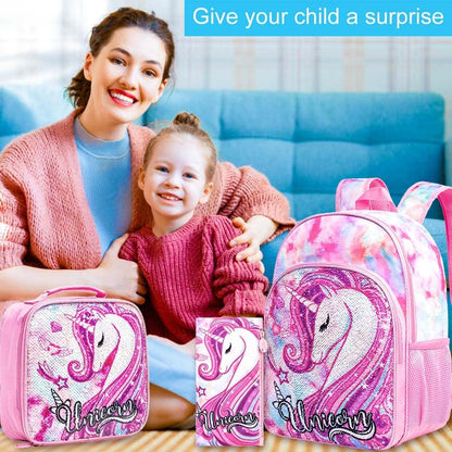 3pcs Backpack for Boys and Girls, 16” Kids Kindergarten Bookbag with Lunch Box, Cute Elementary Backpacks for Boy Girl