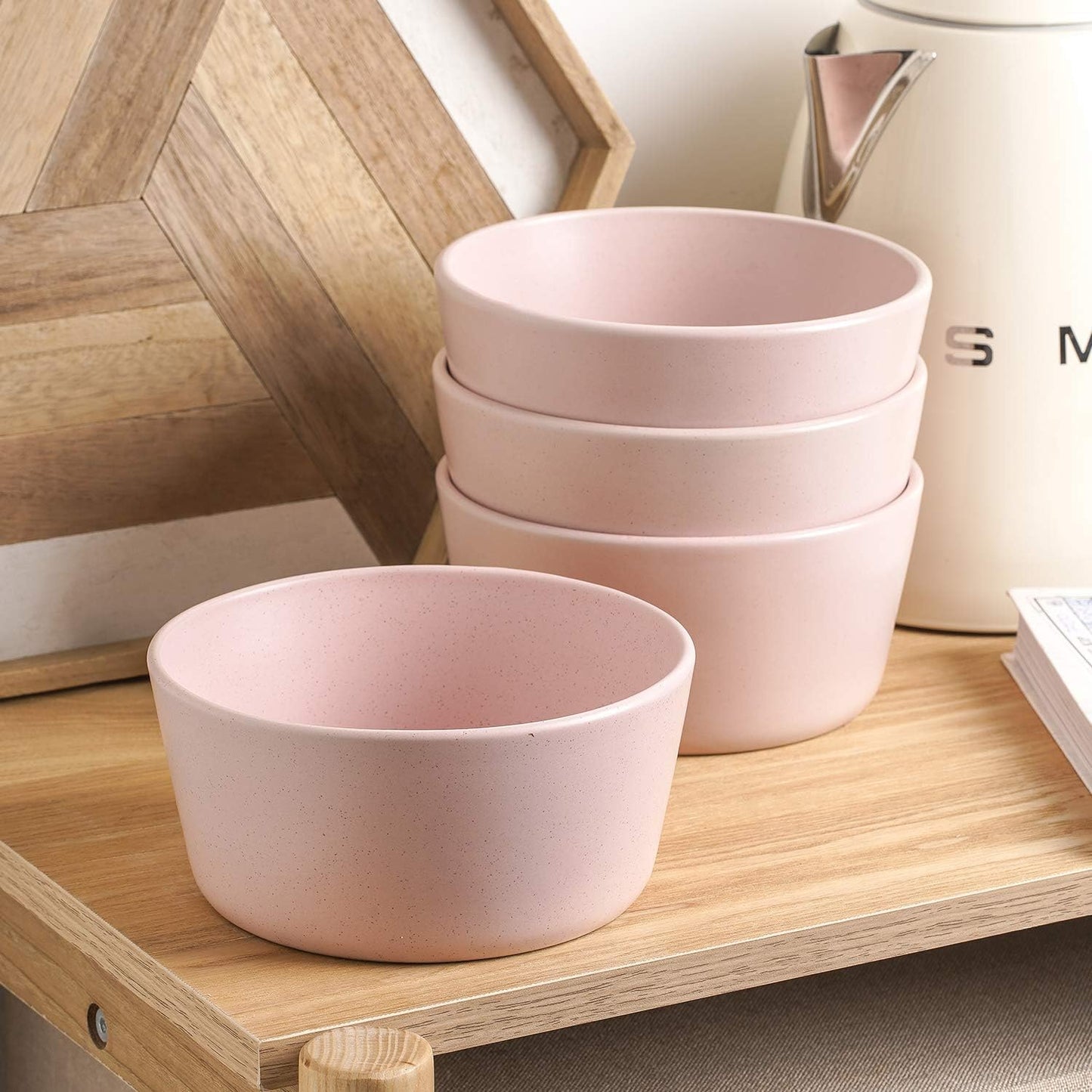 Stone Lain 16 Piece Stoneware Round Dinnerware Set, Pink