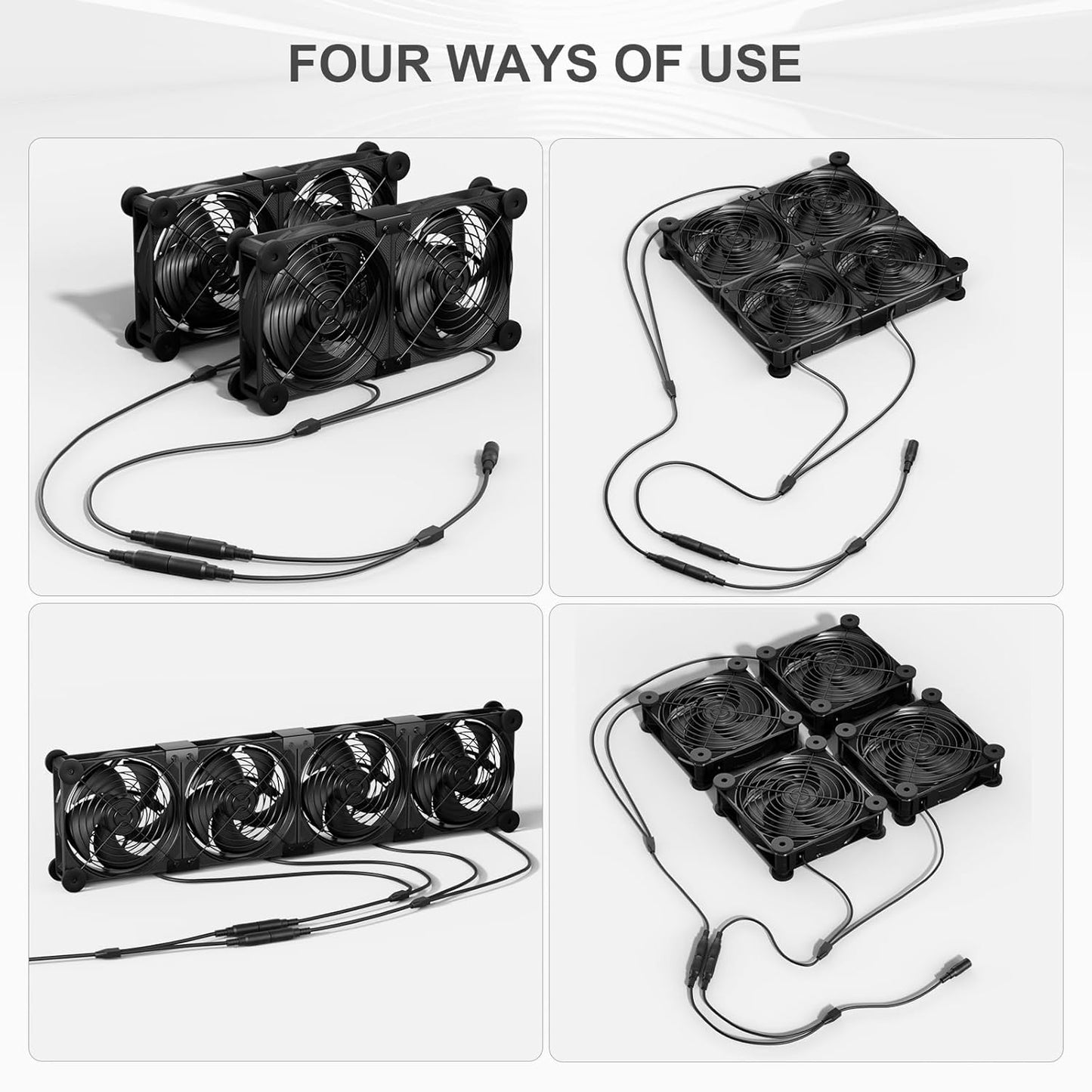 upHere High Airflow 120mm X 25mm Computer Fan with 12V DC Power Supply, 5 Level Speed Controller, for PC,PS5, Mining Machine Chassis Server Workstation Cooling