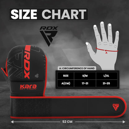 RDX MMA Gloves Sparring Grappling, Hybrid Open Palm Martial Arts Mitts Men Women, Maya Hide Leather Wrist Support, Cage Fighting Combat Sports, Muay Thai Training, Punching Bag and Kickboxing