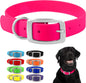 Regal Dog Products Large Pink Waterproof Dog Collar with Heavy Duty Double Buckle & D Ring | Vinyl Coated, Custom Fit, Adjustable Biothane Dog Collar | Chew Resistant Waterproof Collar for Dogs