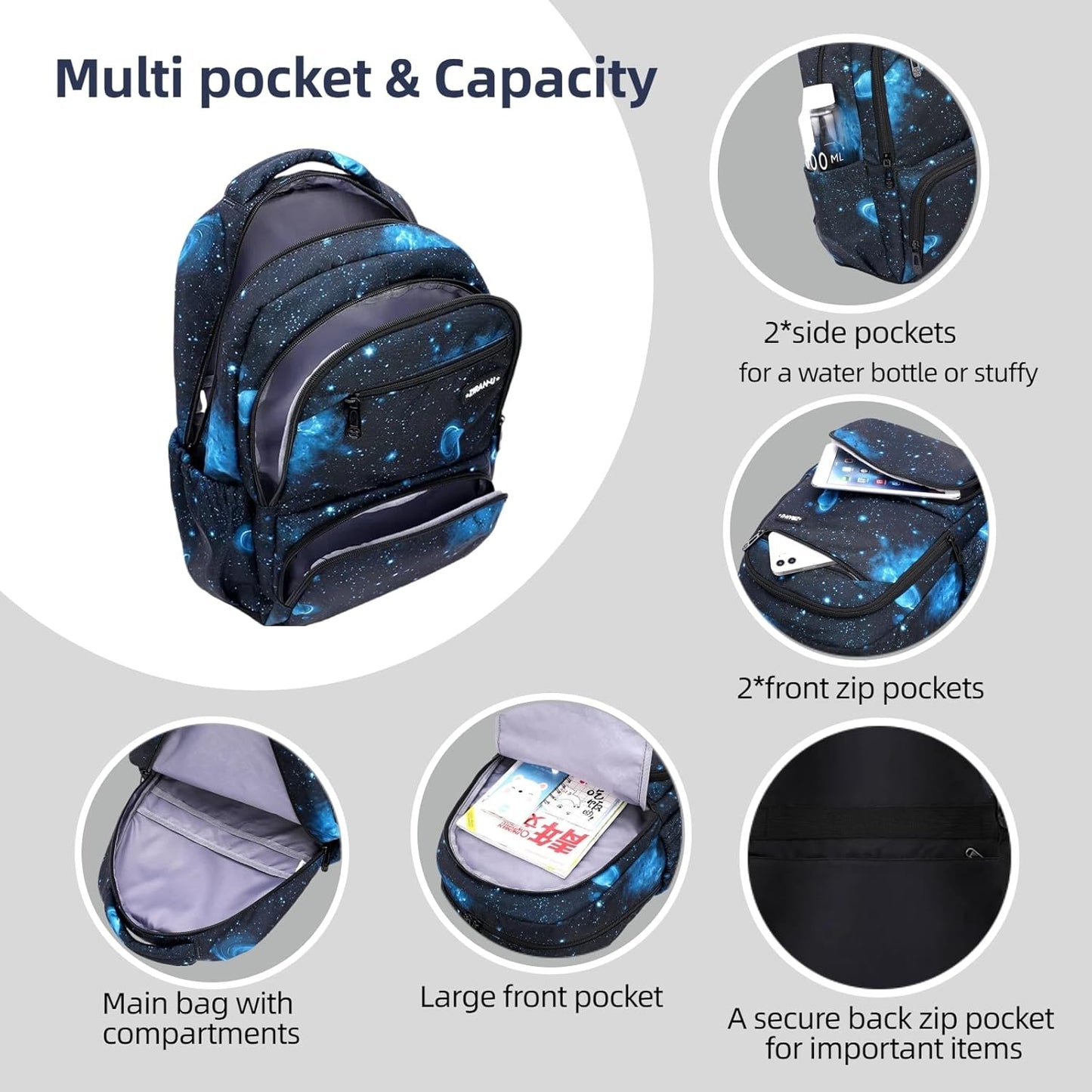 Kids Backpack for Boys Girls Nylon Elementary School Bags Durable Children Bookbags Casual Travel Back Pack