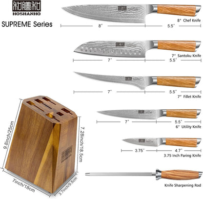 HOSHANHO Damascus Fillet Knife 7 Inch, Professional VG-10 Super Steel Boning Knife, Ultra Sharp Fish Knife with Ergonomic Handle