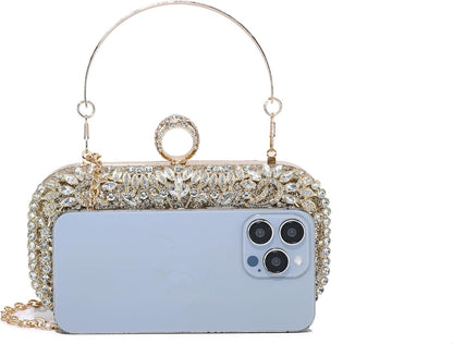 MUDUO Women's Evening Bags Sparkly Rhinestone Clutch Purses for Women Formal Party Prom Crystal Clutch Handbags Wedding Purse