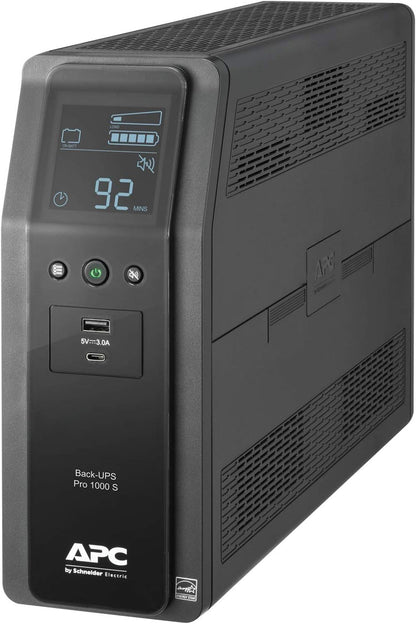 APC BR1000MS Sine Wave UPS Battery Backup & Surge Protector, 1000VA, Backups Pro, Black