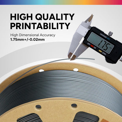 OVERTURE PLA Filament 1.75mm PLA 3D Printer Filament, 1kg Cardboard Spool (2.2lbs), Dimensional Accuracy +/- 0.02mm, Fit Most FDM Printer (Black 1-Pack)