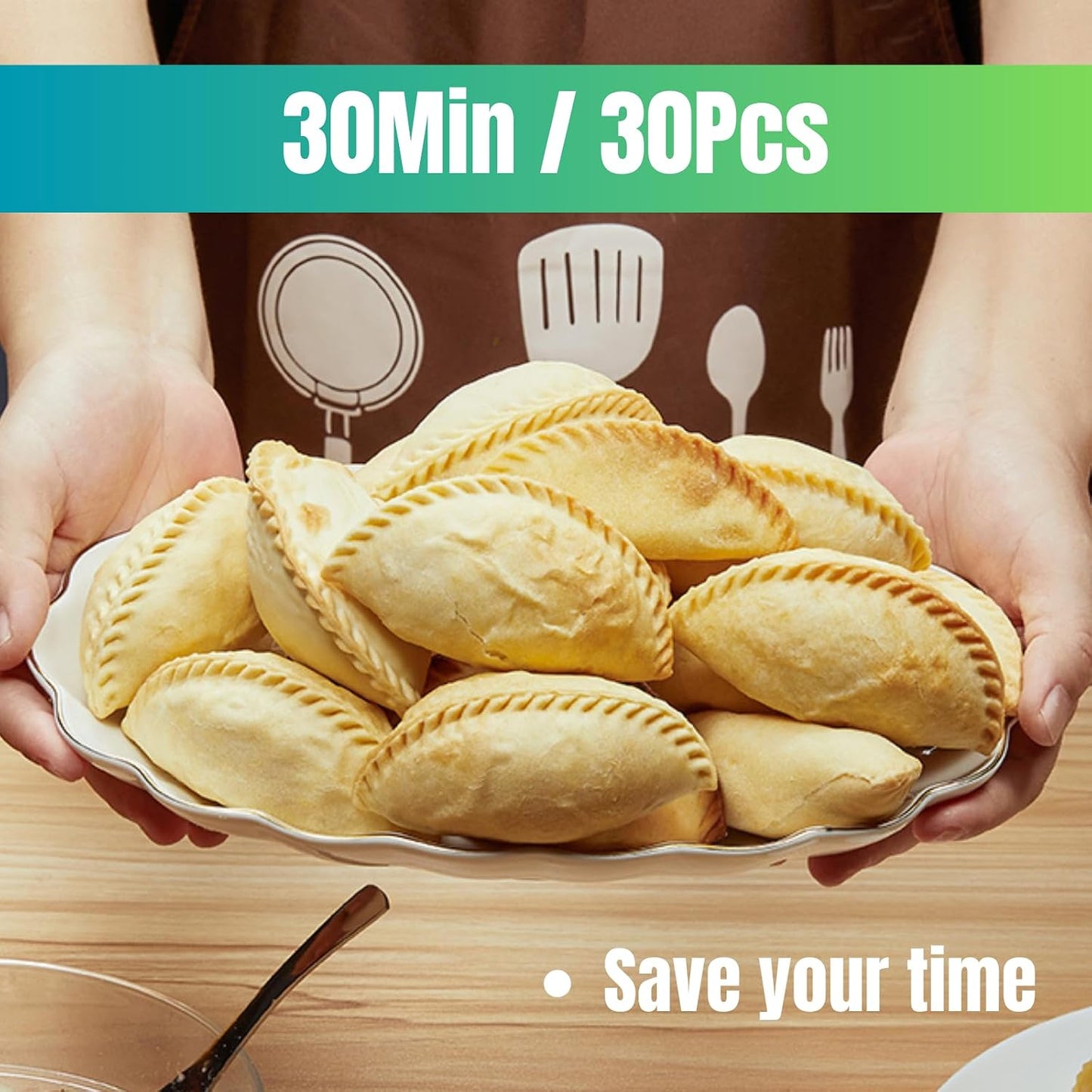 Empanada Maker Press, 5 Size (6"+5"+4"+3"+2.6") Professional Dumpling Maker Mold kit, Fast to Make Empanadas Jamaican Beef Patties Pierogi pastelitos, White