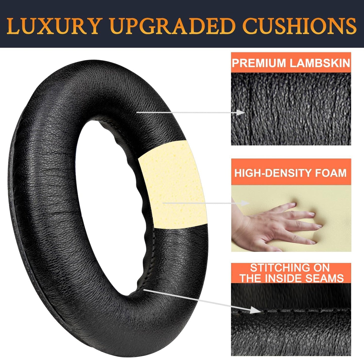 SoloWIT Earpads Cushions for Bose Headphones, Replacement Ear Pads for Bose QuietComfort 15 QC15 QC25 QC2 QC35/Ae2 Ae2i Ae2w/SoundTrue & SoundLink Around-Ear Series - QC25 PL Black&Blue