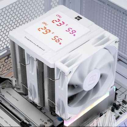Thermalright Peerless Assassin 120 Digital ARGB Black CPU Air Cooler, Digital Screen Top Cover,6 Heatpipes Computer CPU Cooler, for AM4/AM5,Intel LGA1700/1851/1150/1151/1200,PC Cooler-Black ARGB