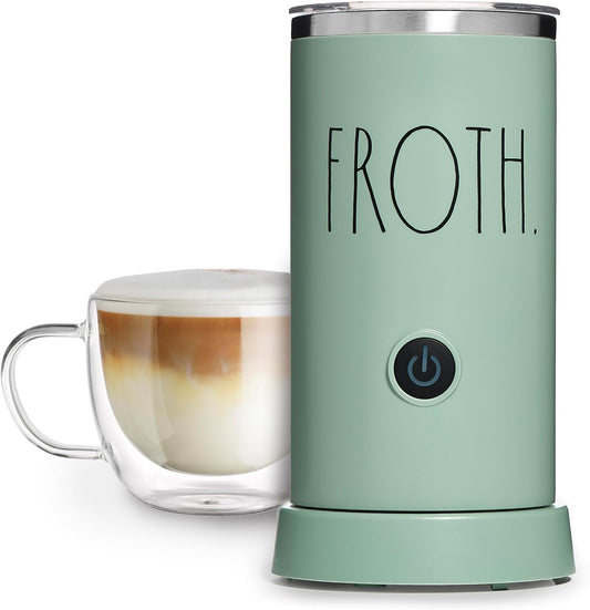 Rae Dunn - Electric Milk Frother - Elegant Automatic Milk Steamer and Frother, Milk Warmer, Hot and Cold Frothing Machine for Coffee, Latte, Cappuccino, Macchiato,