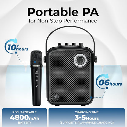 70W Voice Amplifier with UHF Wireless Handheld Microphone & Bluetooth 5.3