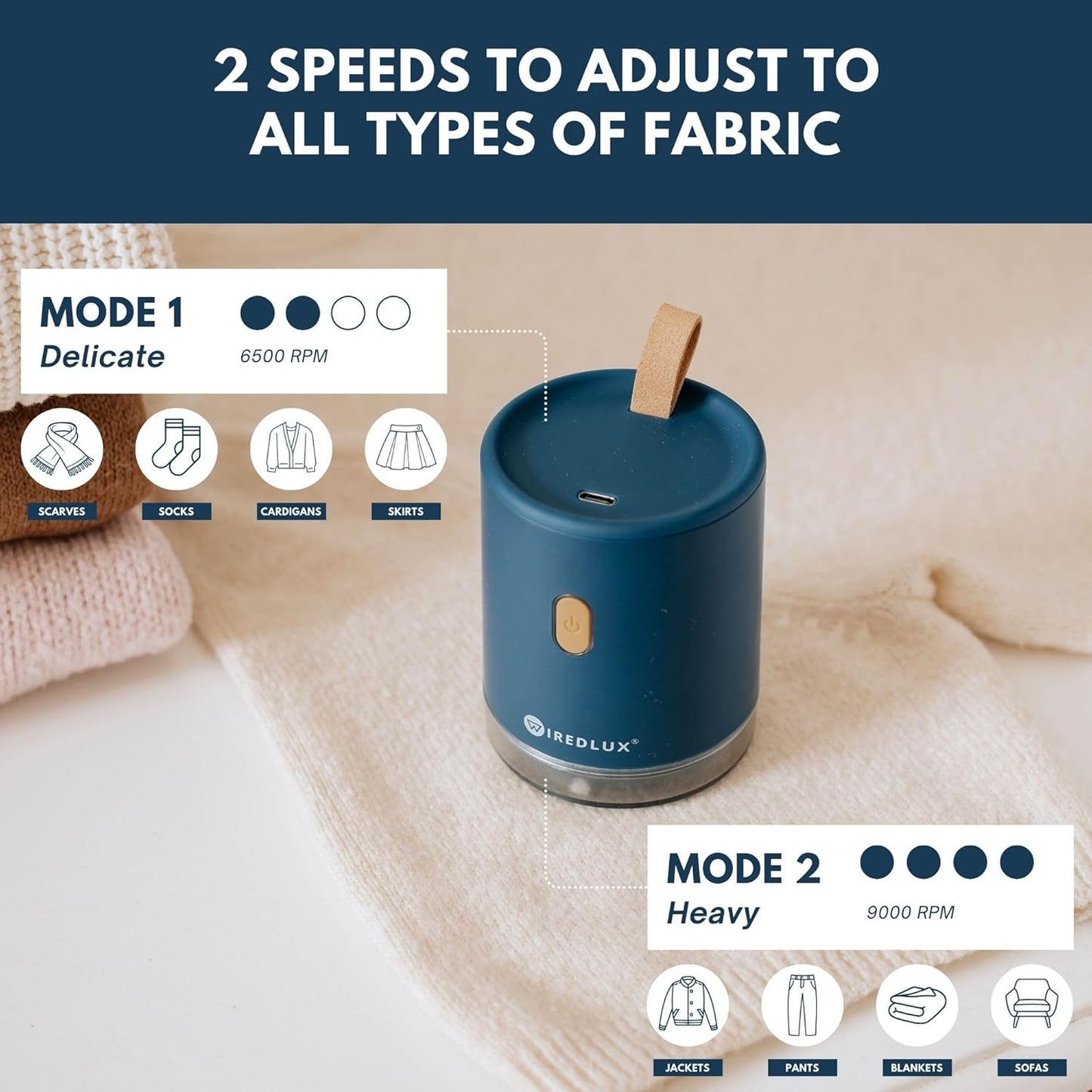 Electric Lint Remover for Clothes and Sweaters, Rechargeable Fabric Shaver with Dual Speed, Portable Pill Remover for Wool, Cotton, Upholstery, and Home Textiles