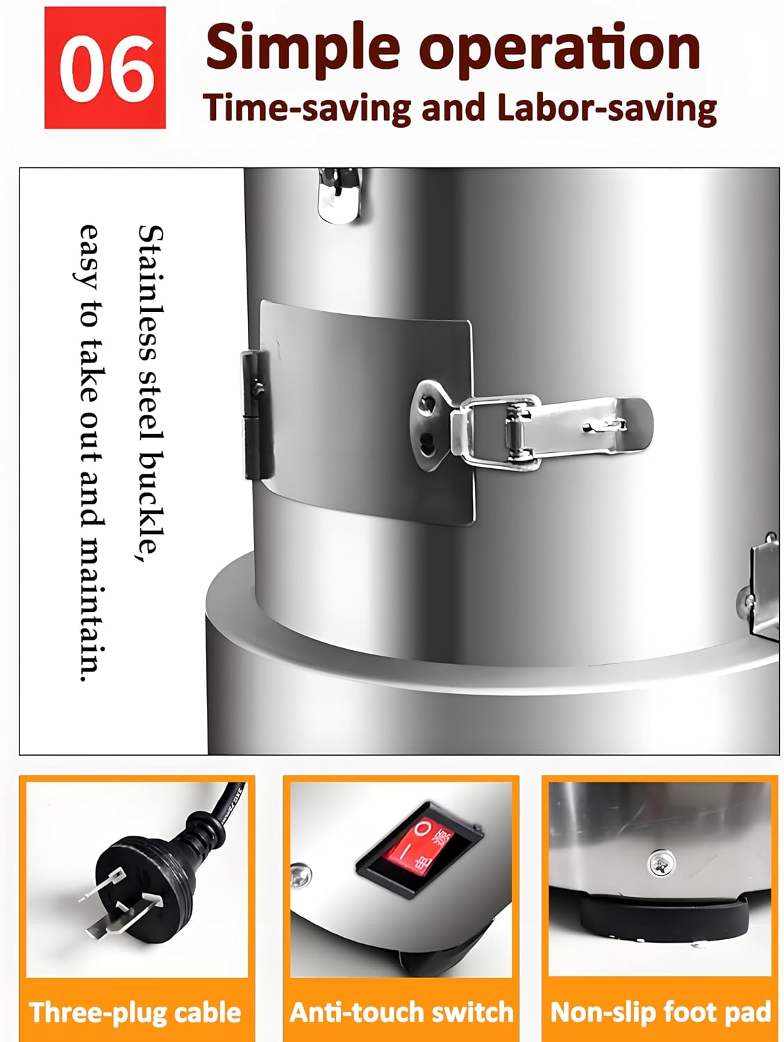 Electric Garlic Peeler Machine, 200W Stainless Steel Commercial