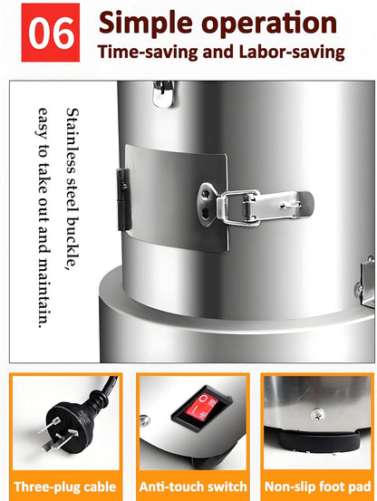 Electric Garlic Peeler Machine, 200W Stainless Steel Commercial