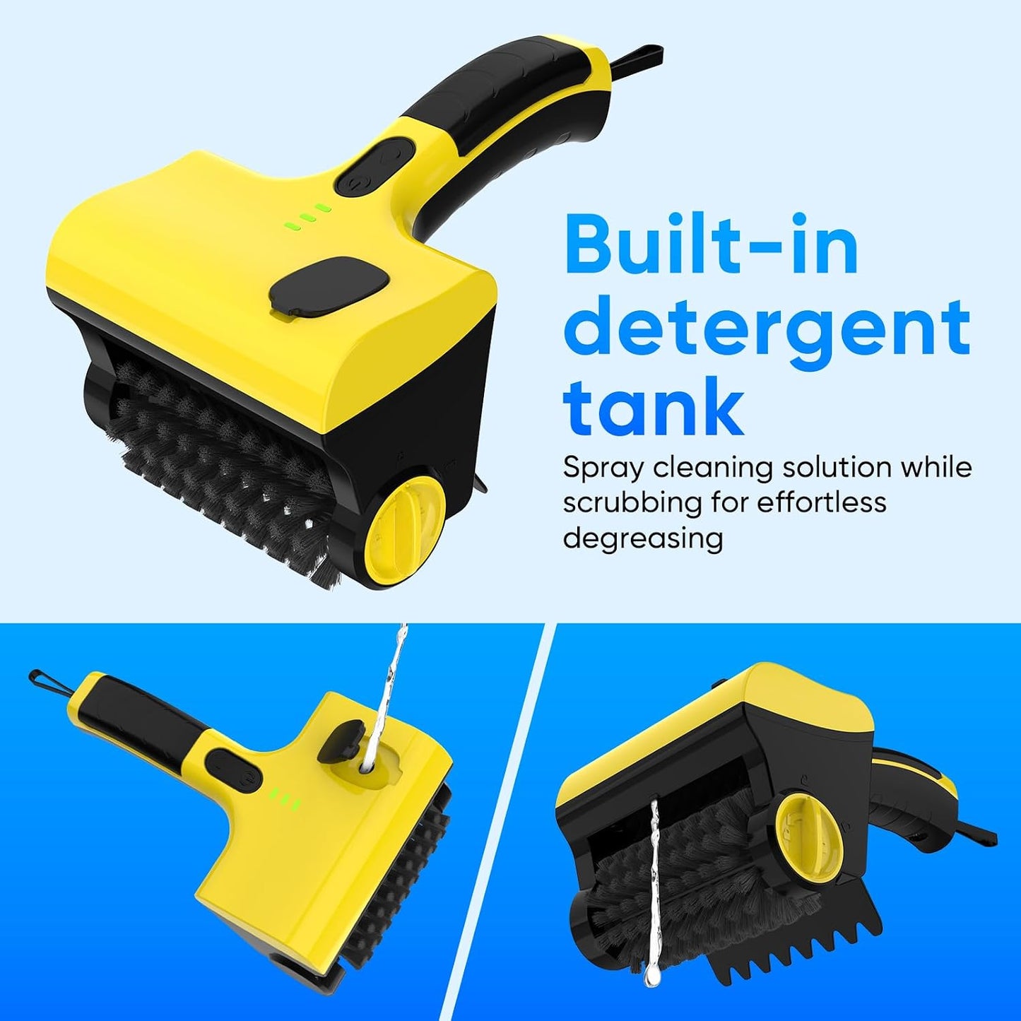 2 in 1 Electric Grill Brush, Cordless Electric Grill Cleaner for Outdoor Grill, 360° Rotating Cleaner Brush Head, Rechargeable Heavy Duty BBQ Grill Brush, IPX7 Waterproof