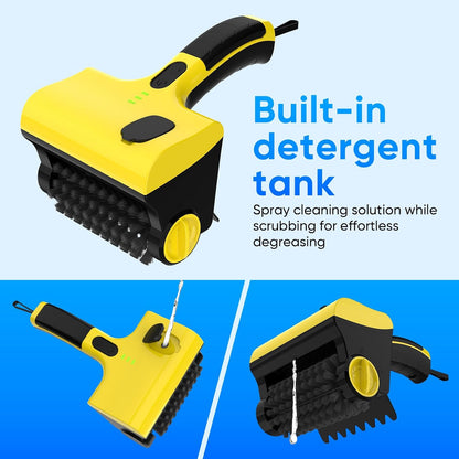 2 in 1 Electric Grill Brush, Cordless Electric Grill Cleaner for Outdoor Grill, 360° Rotating Cleaner Brush Head, Rechargeable Heavy Duty BBQ Grill Brush, IPX7 Waterproof