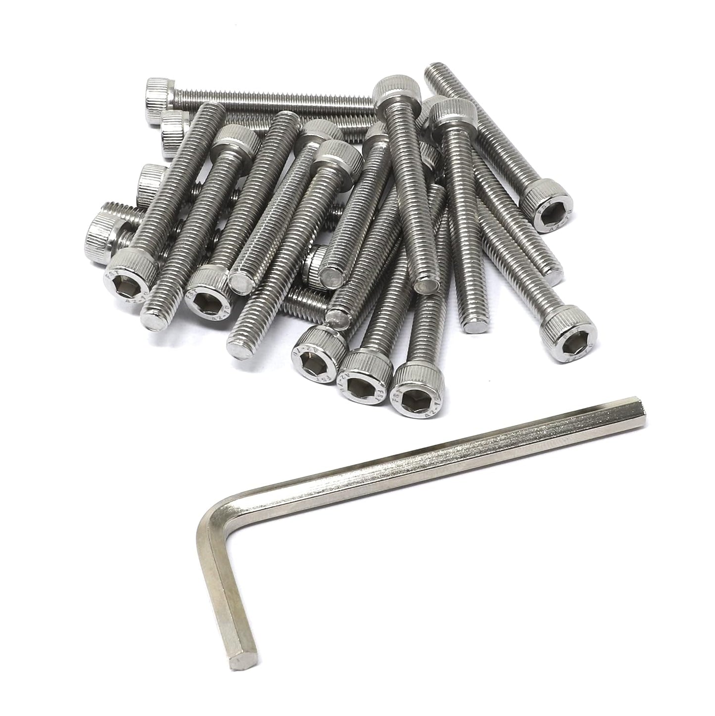 iexcell 25 Pcs M6 x 20mm Thread Pitch 1 mm Stainless Steel 304 Hex Socket Head Cap Screws Bolts Kit