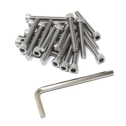 iexcell 25 Pcs M6 x 20mm Thread Pitch 1 mm Stainless Steel 304 Hex Socket Head Cap Screws Bolts Kit