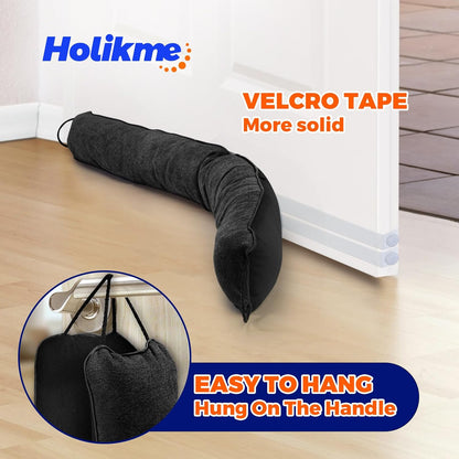 Holikme Weighted Door Draft Stopper 36inch, Heavy Duty Under Door Draft Blocker Bottom Door Seal Noise and Air, Door Guard Saving Energy, Black