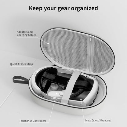 ANNAPRO Carrying Case for Meta Quest 3/Quest 2/Vision Pro, Compatible with Battery Elite Strap, Controllers and Other Accessories, Hard Shell Case and Superior Protection for Travel, Grey