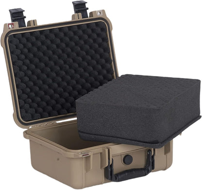 MEIJIA Portable All Weather Waterproof Protective Case,Hard Case,Camera Case with Customized Fit Foam,Fit Use of Drones,Camera,Equipments,Pistols,13.35 x11.63x5.98inches (Yellow)