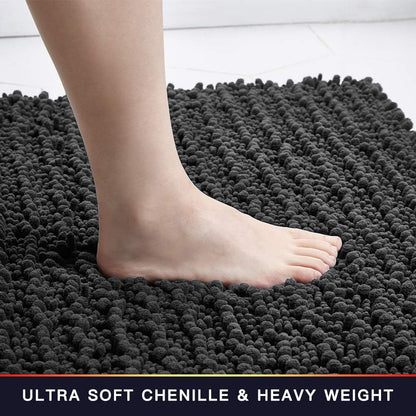 Walensee Bathroom Rug Non Slip Bath Mat (24x17 Inch Blush) Water Absorbent Super Soft Shaggy Chenille Machine Washable Dry Extra Thick Perfect Absorbant Best Small Plush Carpet for Shower Floor
