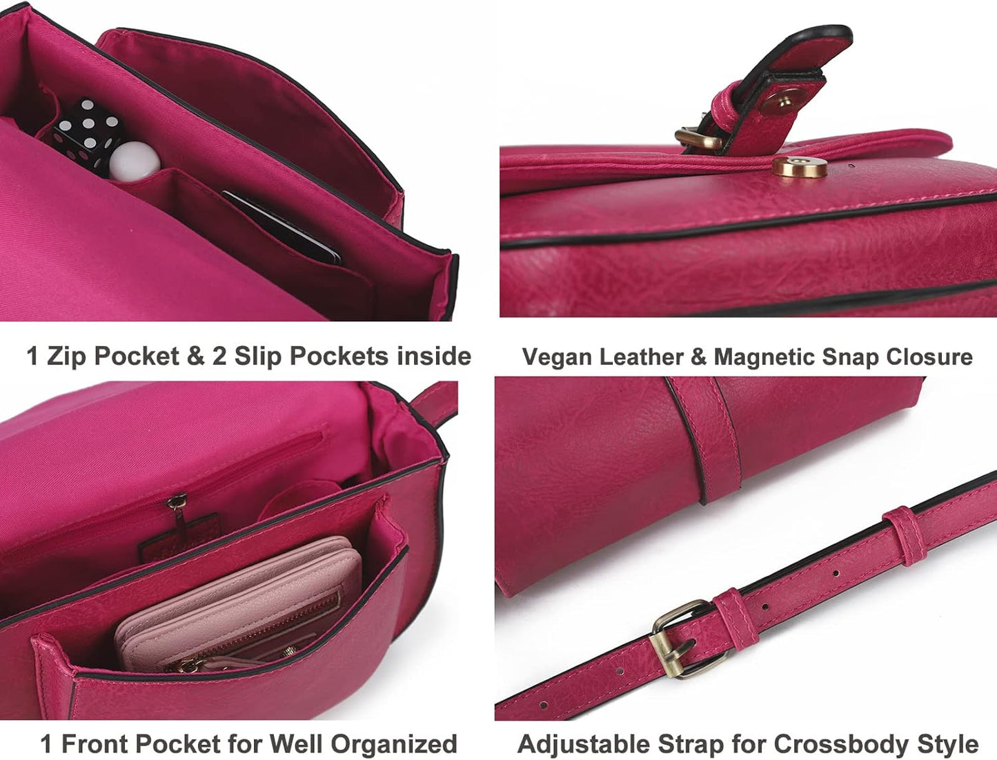 Crossbody Bags for Women Small Over the Shoulder Saddle Purses and Boho Cross body Handbags,Vegan Leather