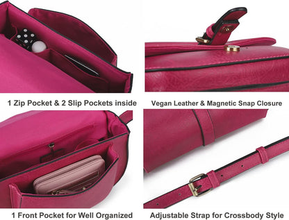Crossbody Bags for Women Small Over the Shoulder Saddle Purses and Boho Cross body Handbags,Vegan Leather