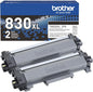 Brother Genuine TN830XL2PK High Yield Black Toner Cartridge 2-Pack for 6,000 Pages | Genuine Brother TN830XL, Up to 3, 000 Pages per Cartridge