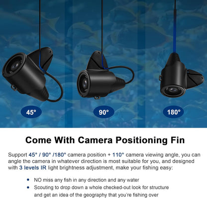 MOOCOR Underwater Fishing Camera, Portable Fish Finder Camera HD 1000 TVL Infrared LED Waterproof Camera with 4.3 Inch LCD Monitor for Ice Lake Sea Boat Kayak Fishing