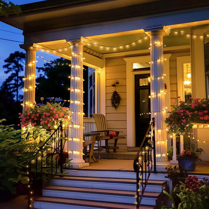 JMEXSUSS 2 Pack 75.5ft Orange Solar Christmas Lights, Total 400 LED Solar String Lights Outdoor Waterproof, 8 Modes Orange Halloween Lights for Tree Patio Garden Thanksgiving Halloween Decorations