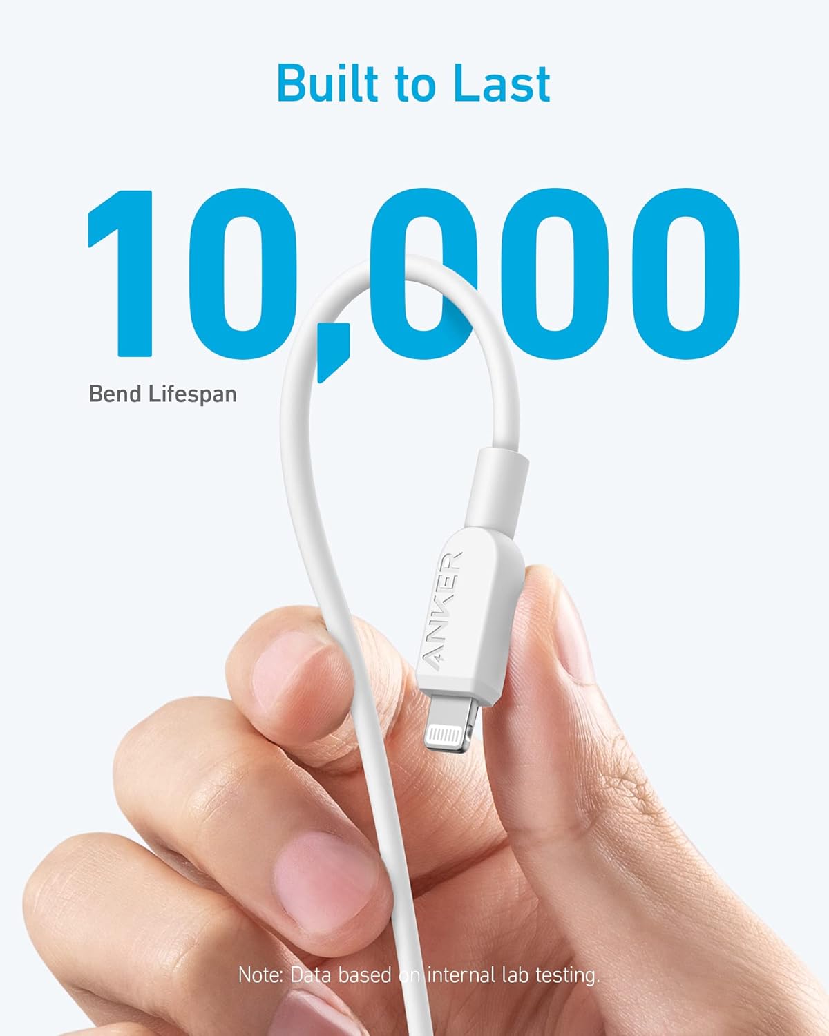 Anker USB C to Lightning Cable, 310 USB-C to Lightning Cable(White,10ft), MFi Certified, Fast Charging Cable for iPhone 14 Plus 14 14 Pro Max 13 13 Pro 12 11 X XS XR (Charger Not Included) - PuriLite