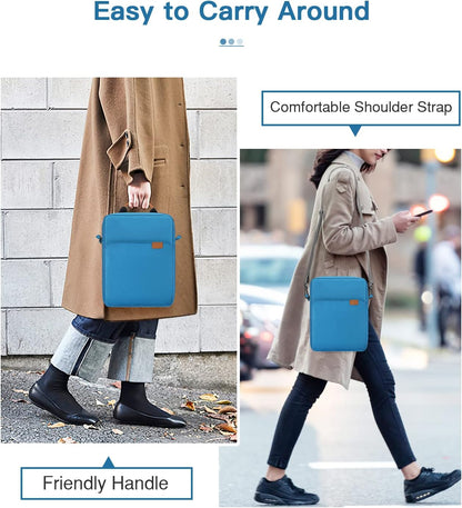 MoKo 13.3-14 Inch Laptop Sleeve Bag Fits MacBook Pro M3/M2 14" 2023, MacBook Pro 13" M2, New MacBook Air 13.6" M3/M2 2024/2022,Tab S8 Ultra 14.6",Handle Carrying Case with Shoulder Strap, Black & Gray - PuriLite