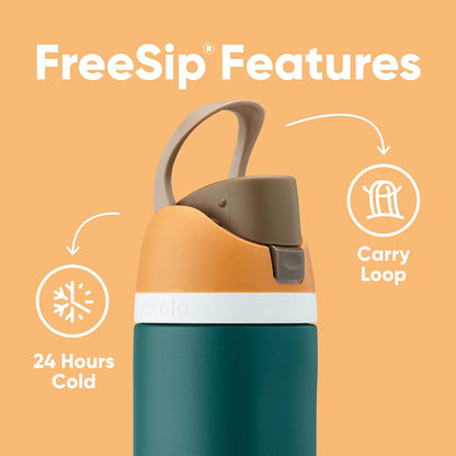 Owala Kids FreeSip Insulated Stainless Steel Water Bottle with Straw, BPA-Free Sports Water Bottle, Great for Travel, 16 oz, Celestial Sphere