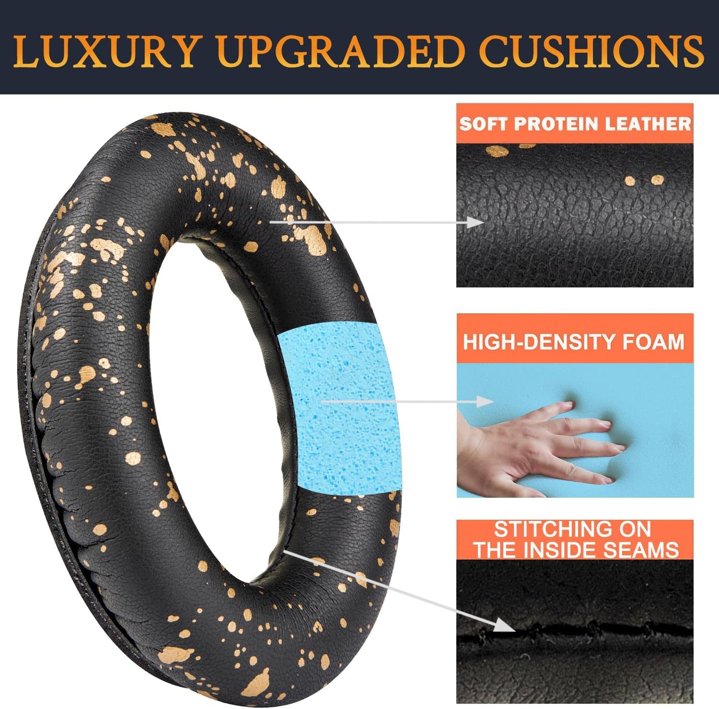 SoloWIT Earpads Cushions for Bose Headphones, Replacement Ear Pads for Bose QuietComfort 15 QC15 QC25 QC2 QC35/Ae2 Ae2i Ae2w/SoundTrue & SoundLink Around-Ear Series - QC25 PL Black&Blue