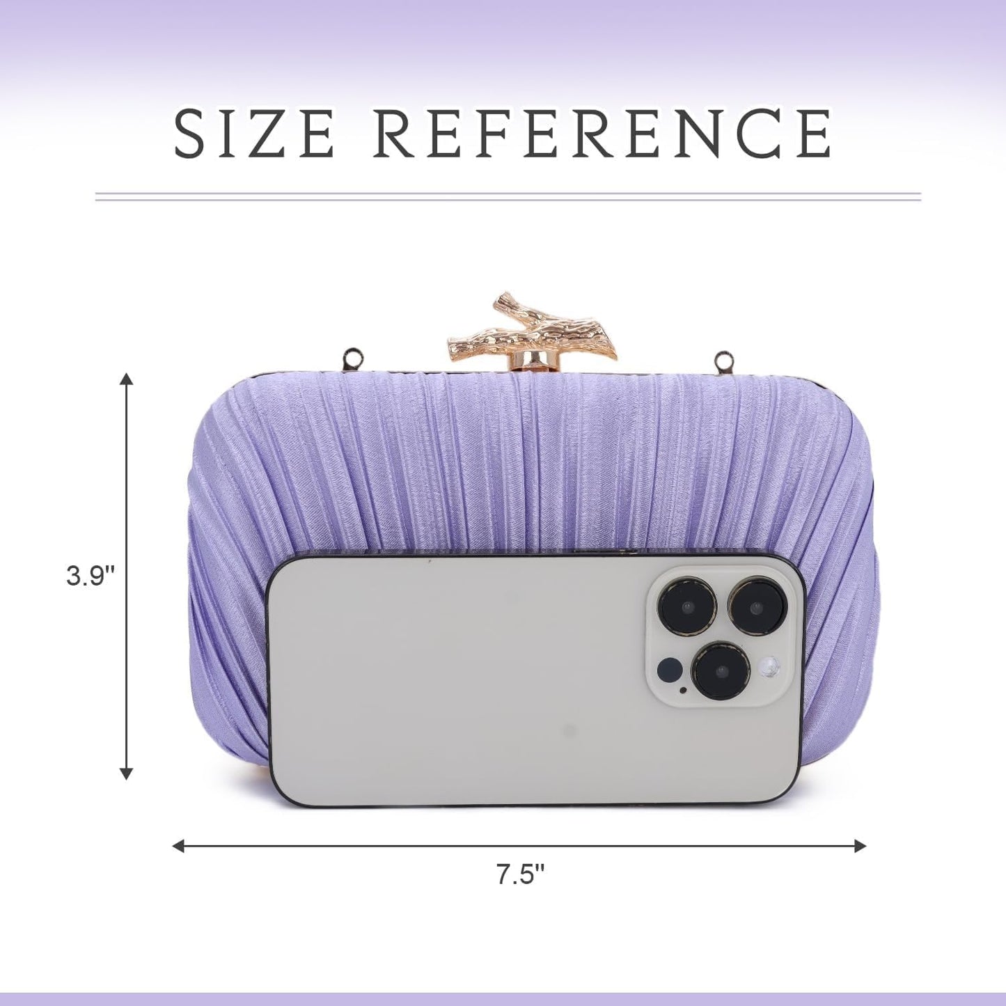 Clutch Purses for Women Evening Bag Pleated Clutch Bag with Chain Party Purses Handbag for Cocktail/Prom/Party/Wedding/Formal