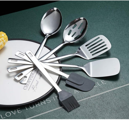 Stainless Steel Cooking Utensils Set, Berglander 13 Pieces Kitchen Utenisls Set, Kitchen Tools Set with Utensil Holder Non-Stick and Heat Resistant,Dishwasher Safe, Easy to Clean (13 Packs)