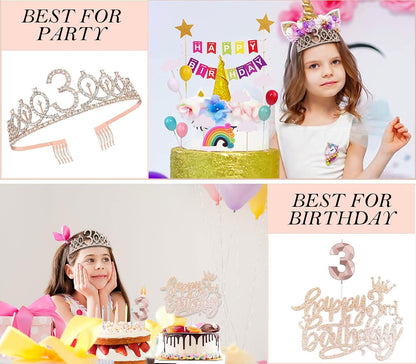 8pcs 40th Birthday Decorations gifts for Women, Including 40th Happy Birthday Cake Topper, Queen Sash with Pearl Pin, Sweet Rhinestone Tiara Crown for Women, Number Candles and Balloons (Rose Gold)