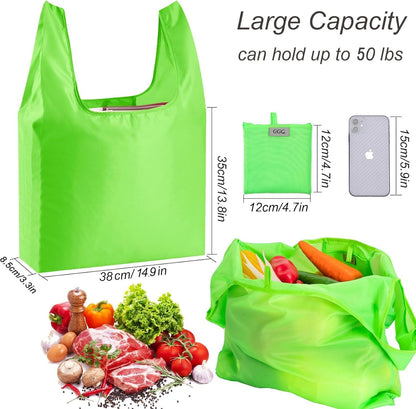 Purilite Select™ Reusable Grocery Bags – Heavy-Duty, Foldable, and Machine Washable (6-Pack