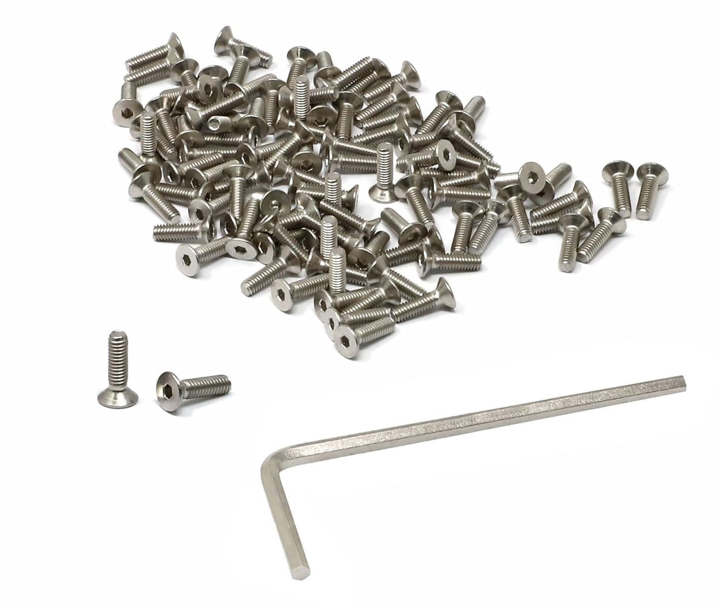 iexcell 5 Pcs M8 x 80mm Thread Pitch 1.25 mm Stainless Steel 304 Hex Socket Flat Head Cap Screws Bolts Kit