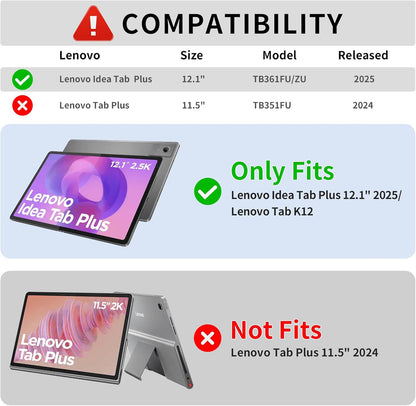 Heavy Duty Case for Lenovo Idea Tab Plus/Tab K12 TB361FU/TB361ZU 12.1 inch