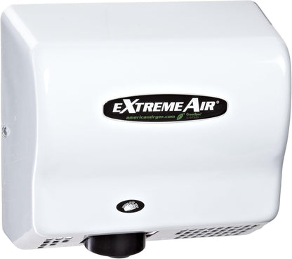 American Dryer Extreme Air GXT9-M Steel Cover High-Speed Automatic Hand Dryer, 10-12-Second Dries, 100-240V, 1,500W Maximum Power, 50/60Hz, White Epoxy Finish