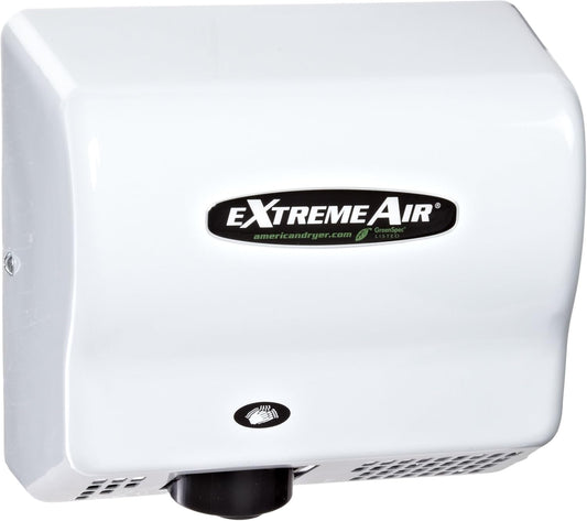 American Dryer Extreme Air GXT9-M Steel Cover High-Speed Automatic Hand Dryer, 10-12-Second Dries, 100-240V, 1,500W Maximum Power, 50/60Hz, White Epoxy Finish