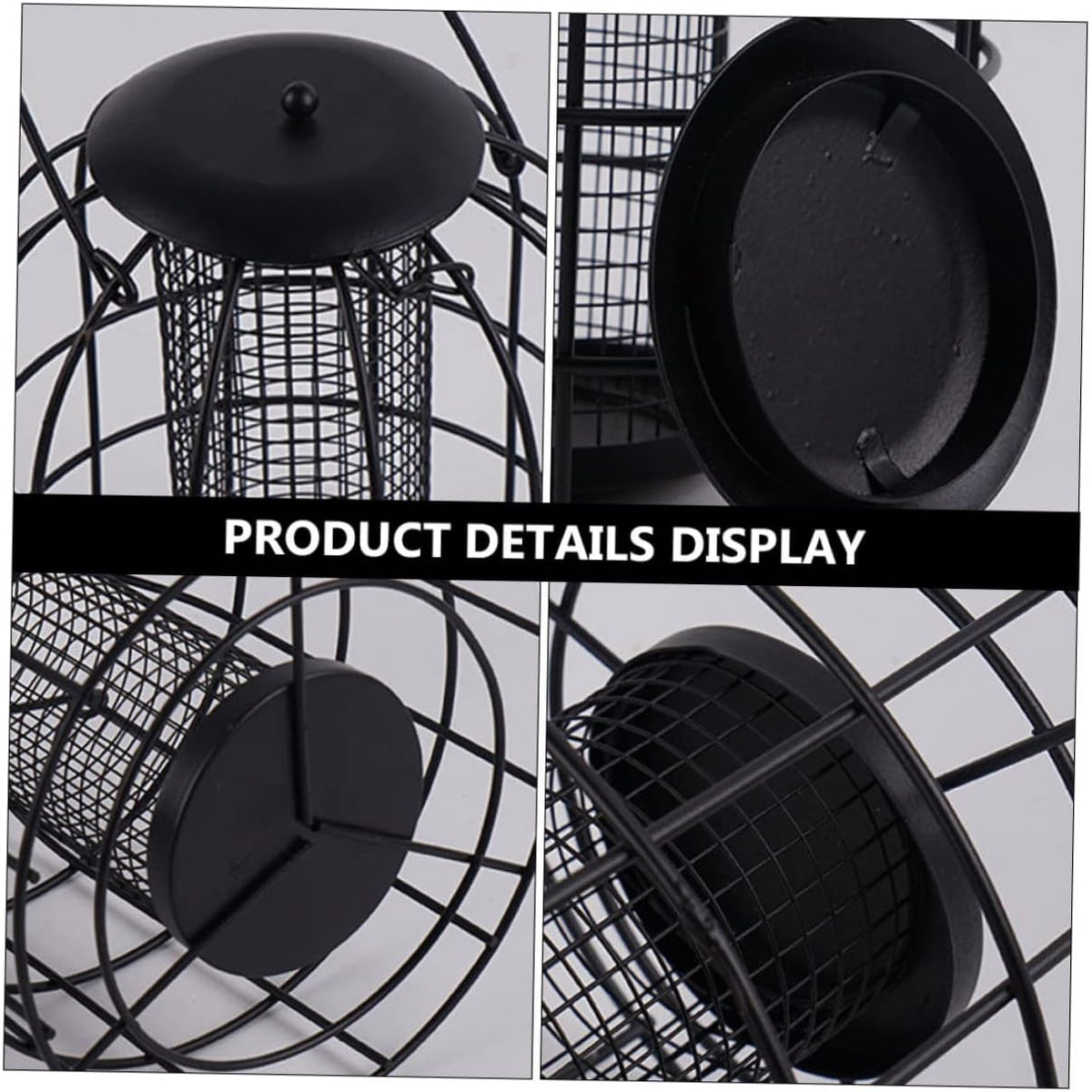 HEMOTON 2pcs Iron Cage Bird Feeder Hanging Mesh Grid Tube for Indoor Birds Pet Store Supplies
